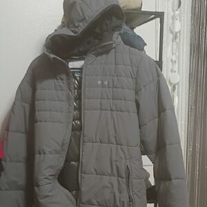 Columbia Gray Hooded Quilted Puffer Jacket
